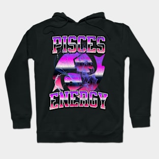 Pisces Energy Retro Lightning Zodiac Sign Birthday Astrology Hoodie